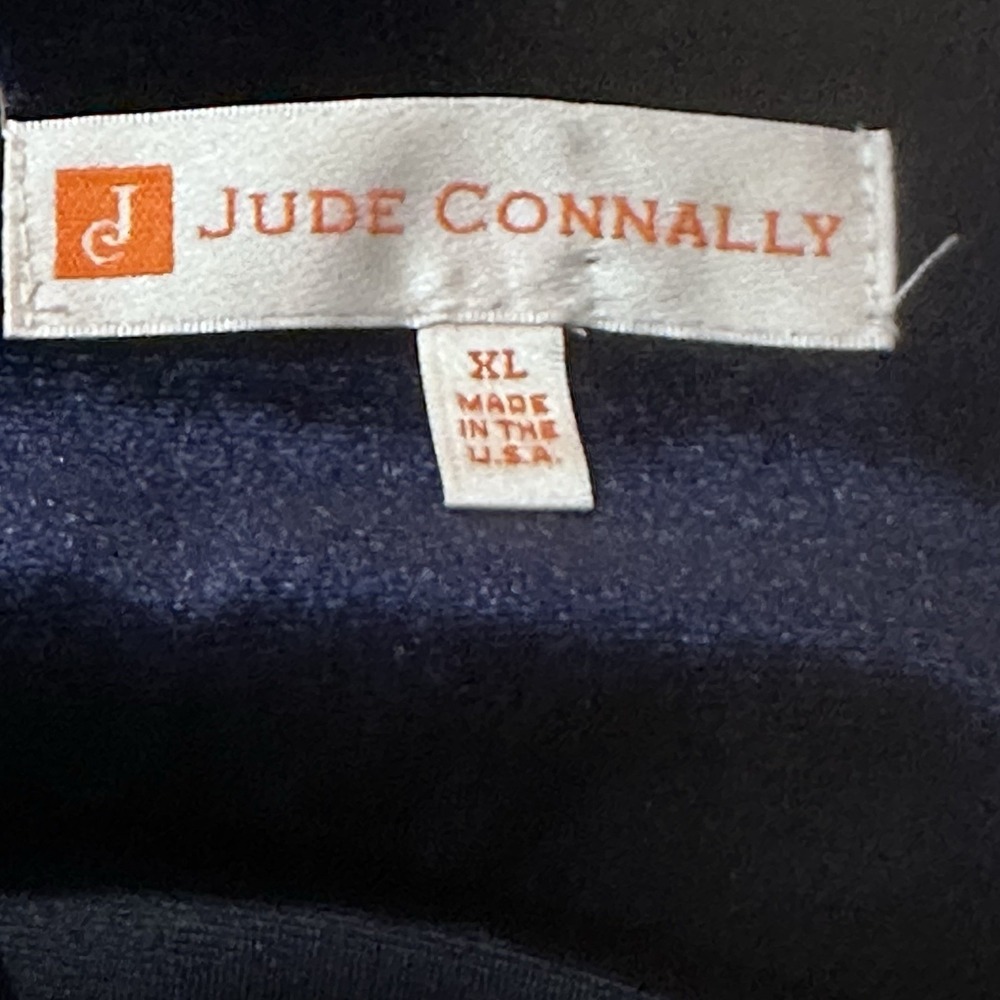 Jude Connally Kerry Velvet Navy Blue Dress Size XL 3/4 Bell Sleeves Pockets - Picture 8 of 9